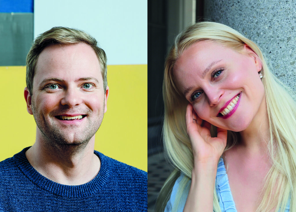 Porträts der beiden Hauptdarsteller des Stücks.