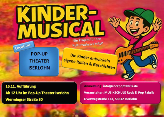 Plakat mit allen Veranstaltungsinformationen zum Musical